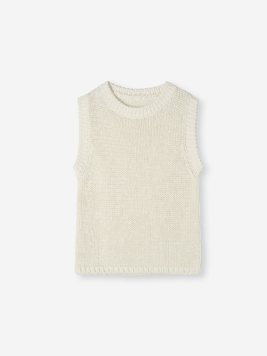 knit sleeveless_cream