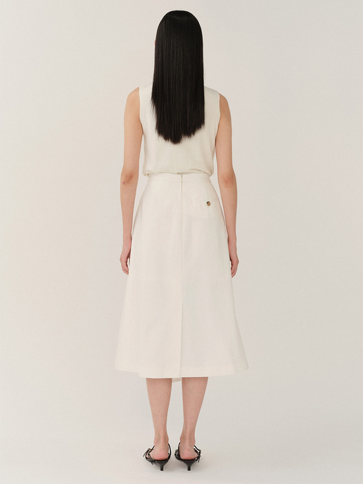 Belted Wrap Skirt Off-White