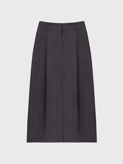 Wool Back Slit Feminine Long Skirt