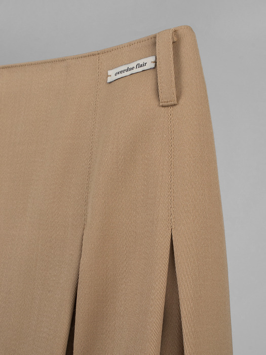 WOOL PLEATED SKIRT_BEIGE