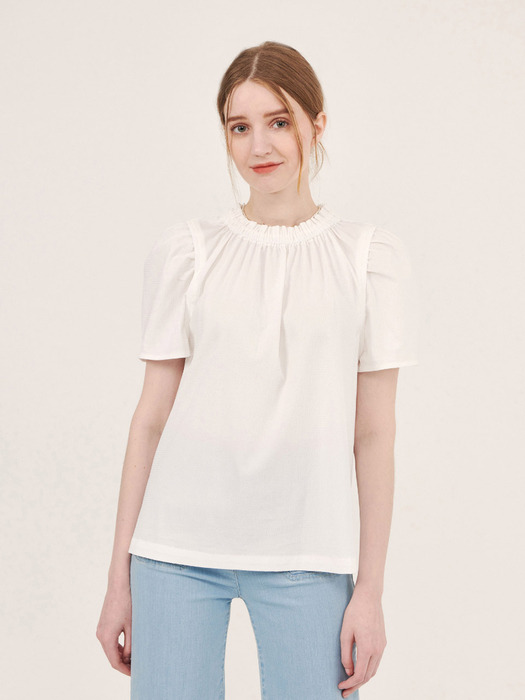 [컬러추가] Lautre Jane Puff White Blouse