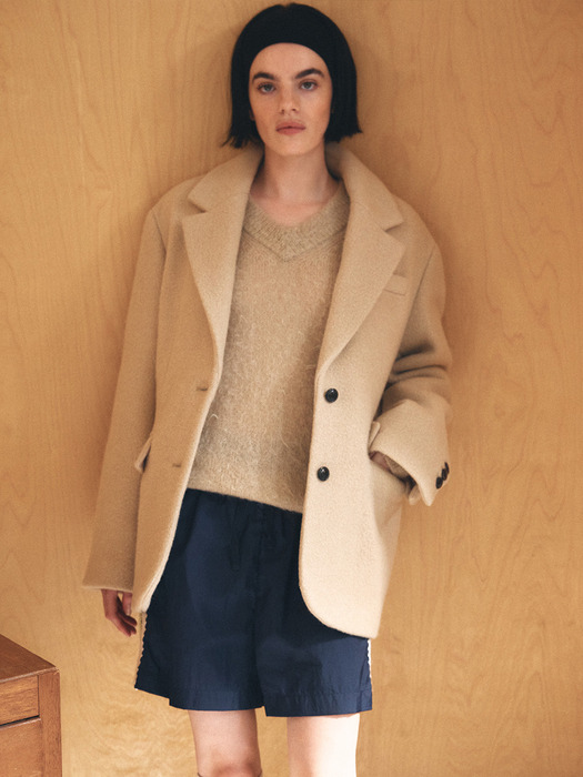 Alpaca Wool Blazer Coat_2color