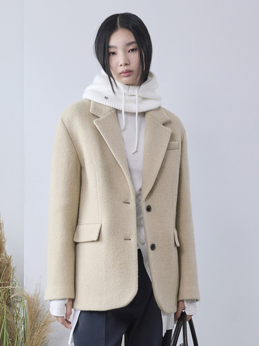 Alpaca Wool Blazer Coat_2color