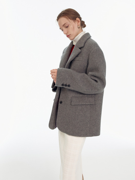 Alpaca Wool Blazer Coat_2color