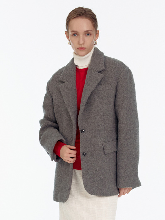 Alpaca Wool Blazer Coat_2color