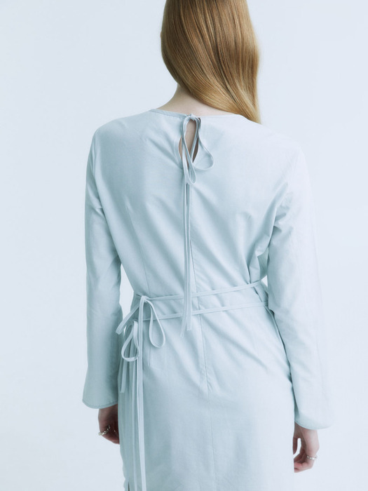 NU VICTORIA Draped Layered Wrap Detail Dress_Light Mint