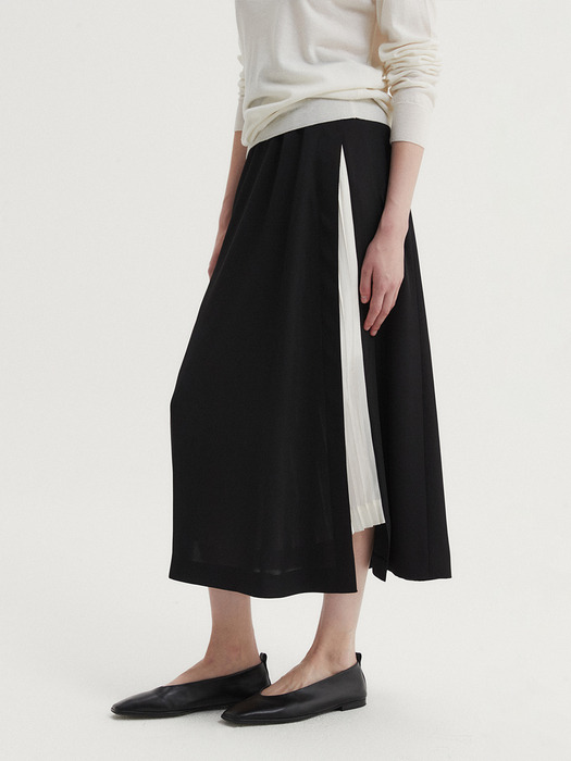 MIA PLEATS WRAP SKIRT (BLACK)