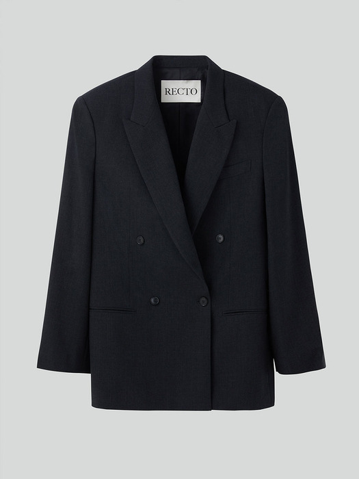 VERDI DOUBLE BREASTED TAILORED JACKET (CHARCOAL GREY)