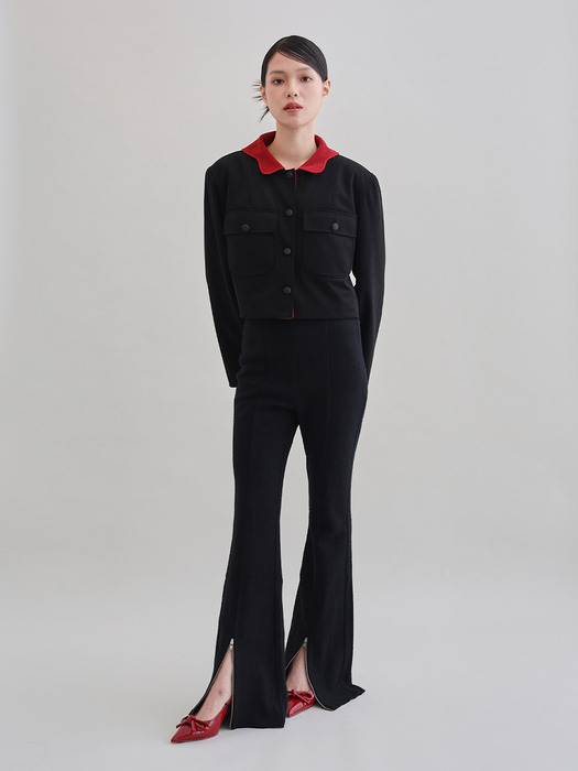 MOLLY Wool Trousers-Jet Black