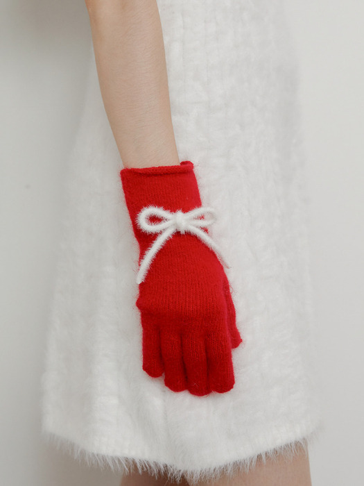 [W컨셉 단독] Ribbon Angora Glove_5COL (L244WGV010)