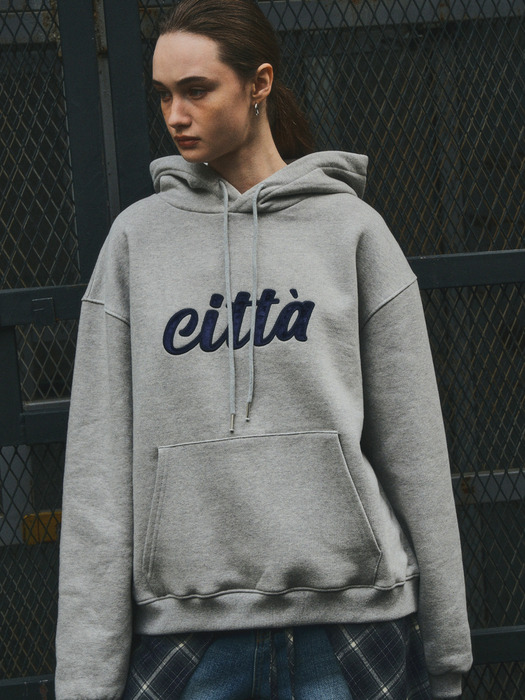 Applique Work Velvet Citta Logo Hoodie_CTT342(3color)