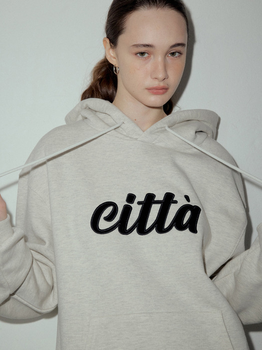 Applique Work Velvet Citta Logo Hoodie_CTT342(3color)