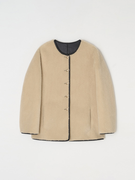 Shearling mustang half coat - Beige