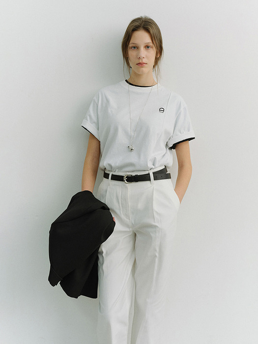 UNISEX LOGO CREASE T-SHIRT WHITE_UDTS6A111WT