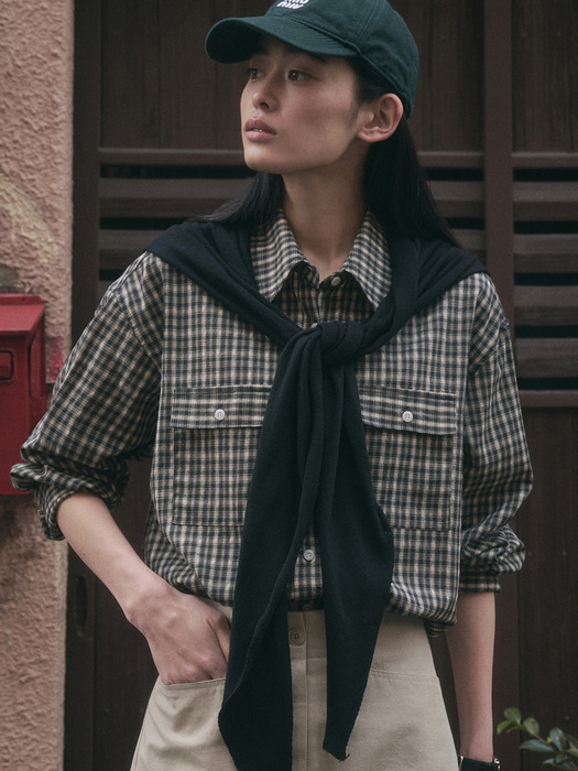 EZRA CASH SHAWL MUFFLER_BLACK