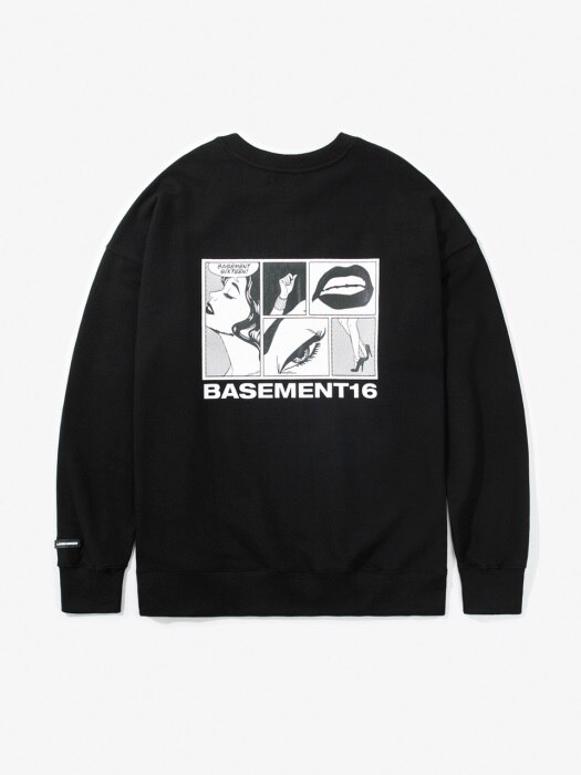 BSMT CARTOON SWEATSHIRT BLACK