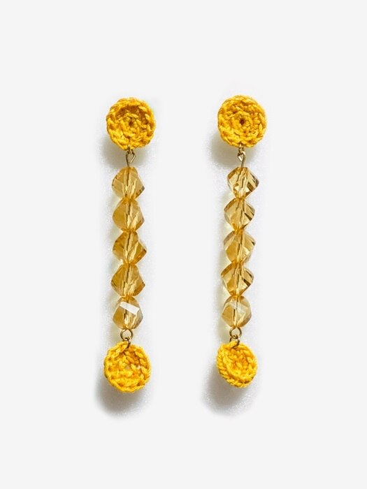 Wonderful yellow knit earring