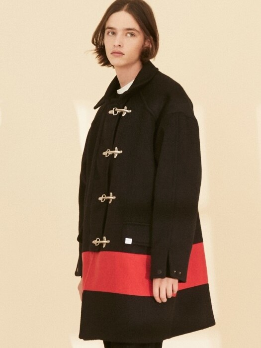 OL127_Color Block Coat_Black-Red