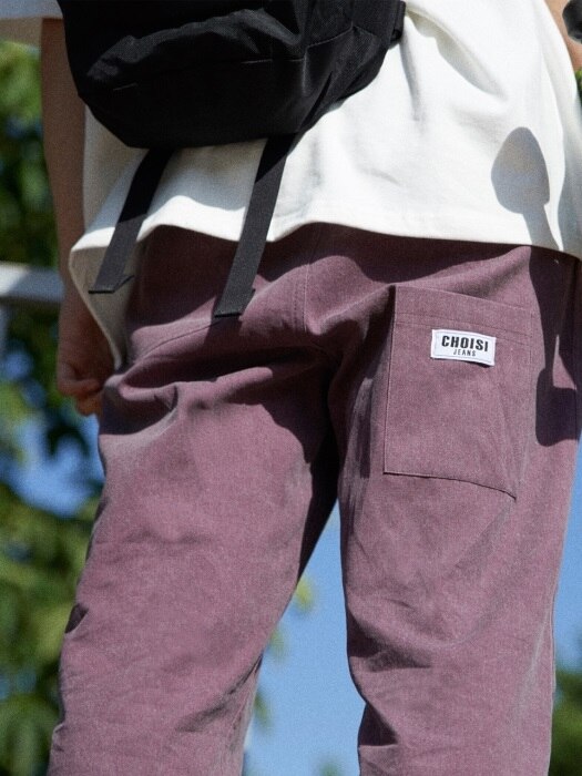 Droop Pocket Detail Pants, Purple