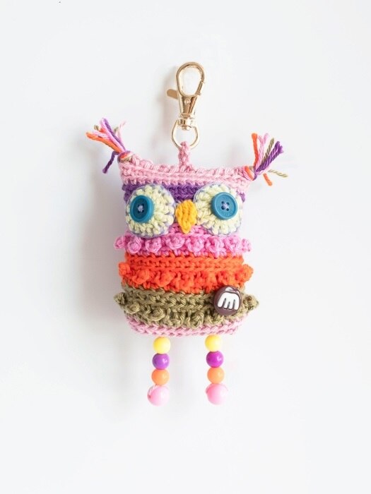 Owl doll Keyring (pink)