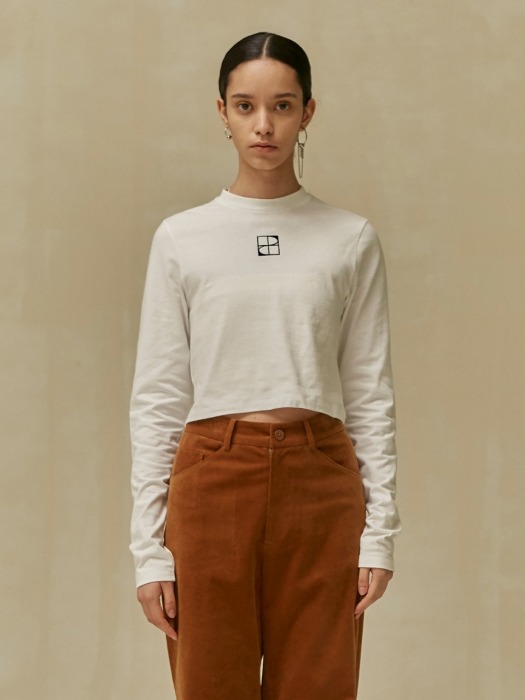 19FALL LOCLE SQUARE CROP T - WHITE