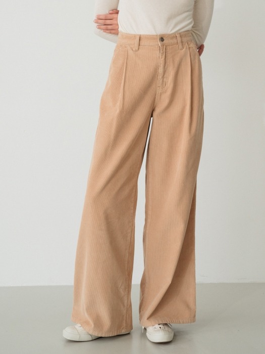 corduroy wide pants (beige)