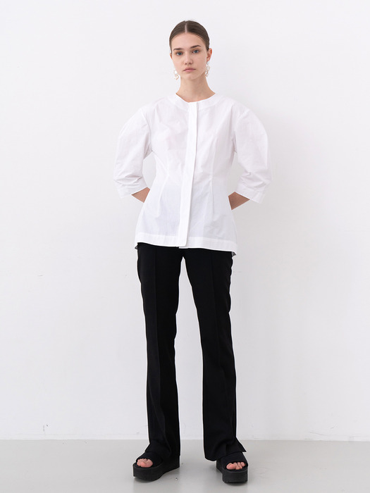 STRUCTURED COTTON BLOUSE (WHITE)