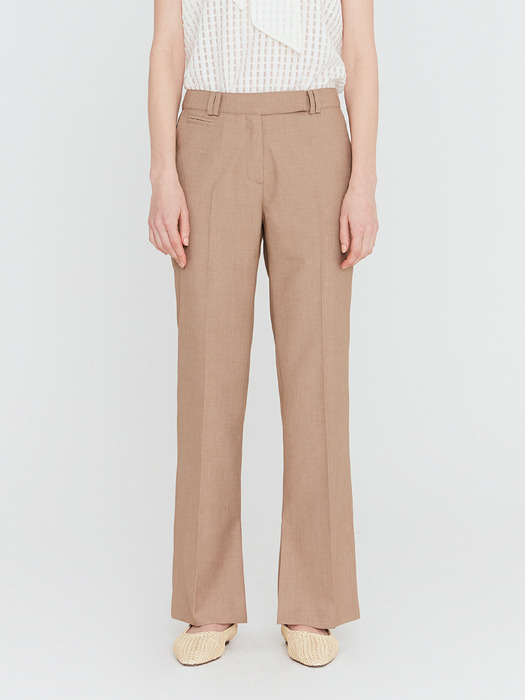 20SS TAILORED TROUSERS WITH CUFF SLIT DETAIL - BROWN MELANGE