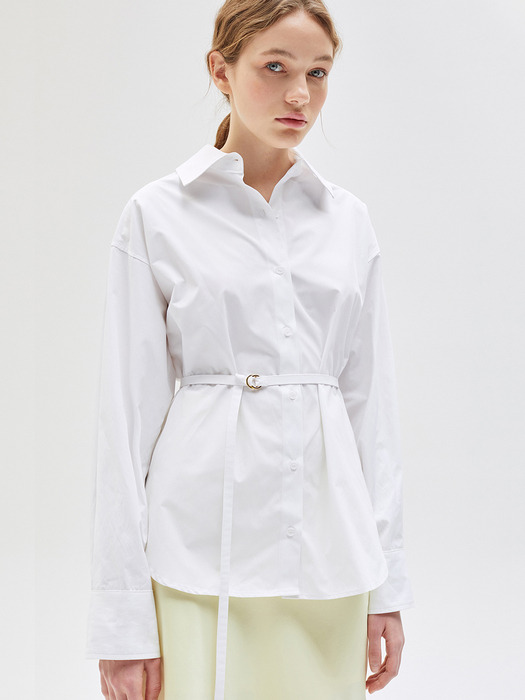 Oring Belted Shirt_WH