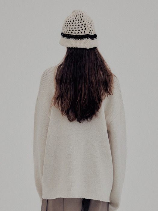 SS20 Honeycomb knit Hat / Cream