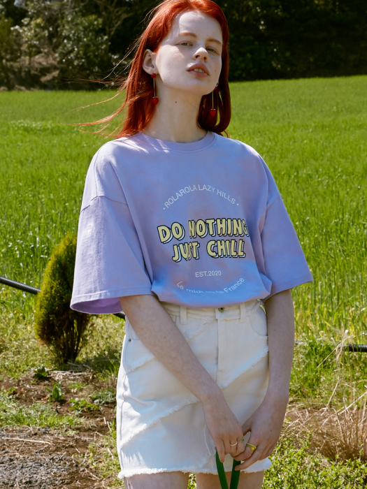 (TS-20303) DO NOTHING JUST CHILL T-SHIRT LAVENDER
