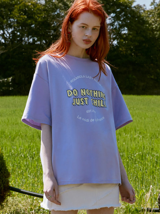(TS-20303) DO NOTHING JUST CHILL T-SHIRT LAVENDER