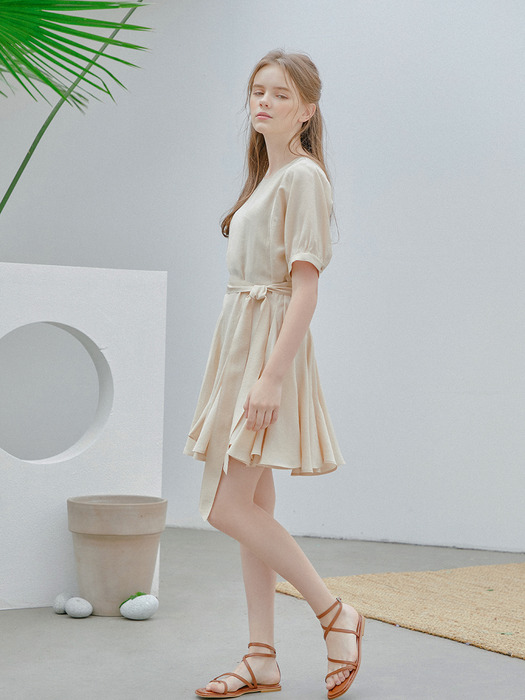 Julie Belt Dress_Light Beige