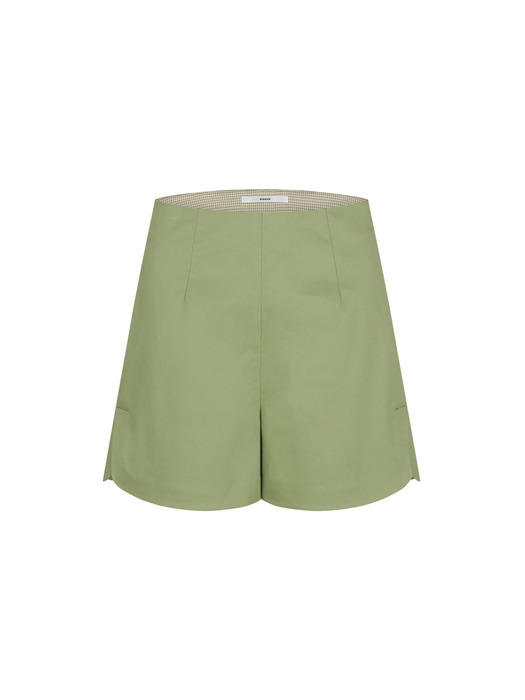 High-waist short pants_Sprout green