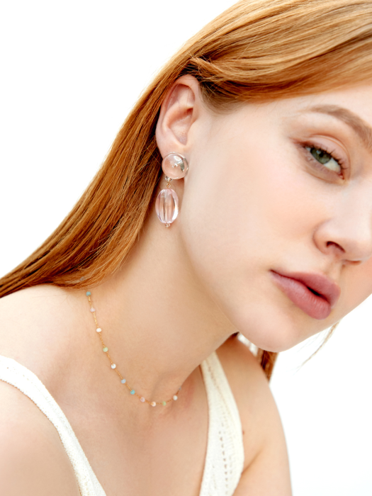 COLOR GLASS MARBLE EARRINGS AE220008