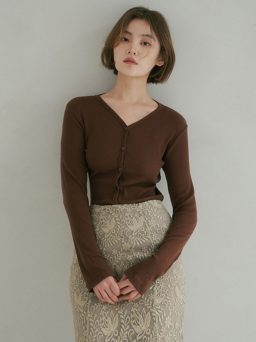 NOS KNIT CARDIGAN COCOA BROWN
