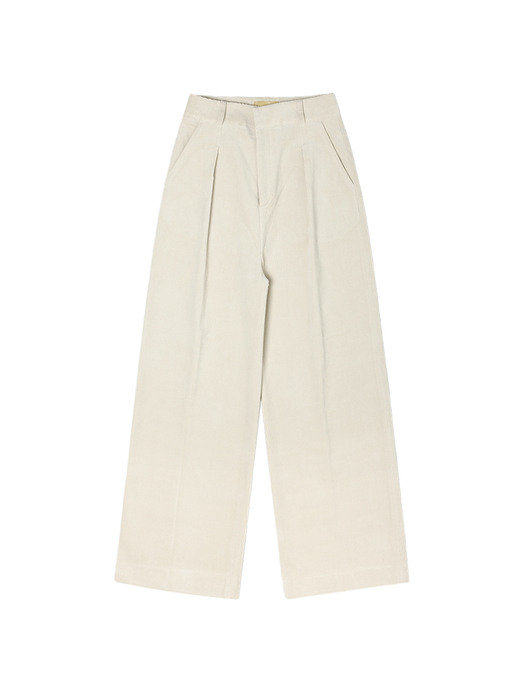 SI PT 7019 Slip down Corduroy Pants_Ash cream