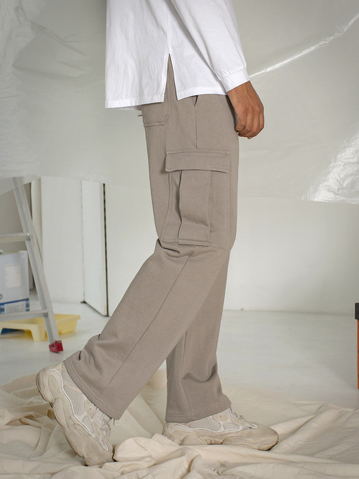 VMP-701 LWD CARGO SWEAT PANTS_Khaki beige