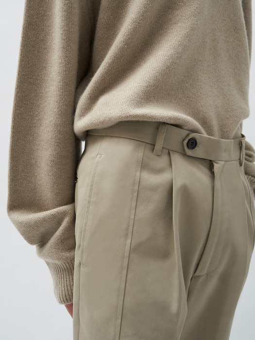 cutting panel cotton pants (beige)
