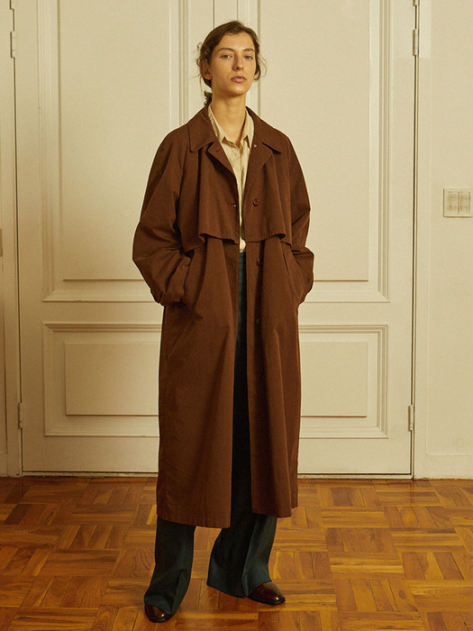 moa trench coat -cocoa brown