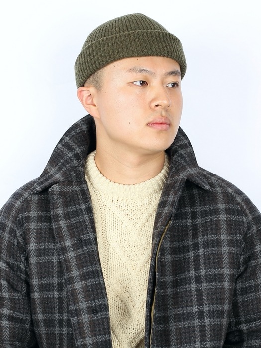THE FINEST LAMBSWOOL BEANIE_MILITARY GREEN