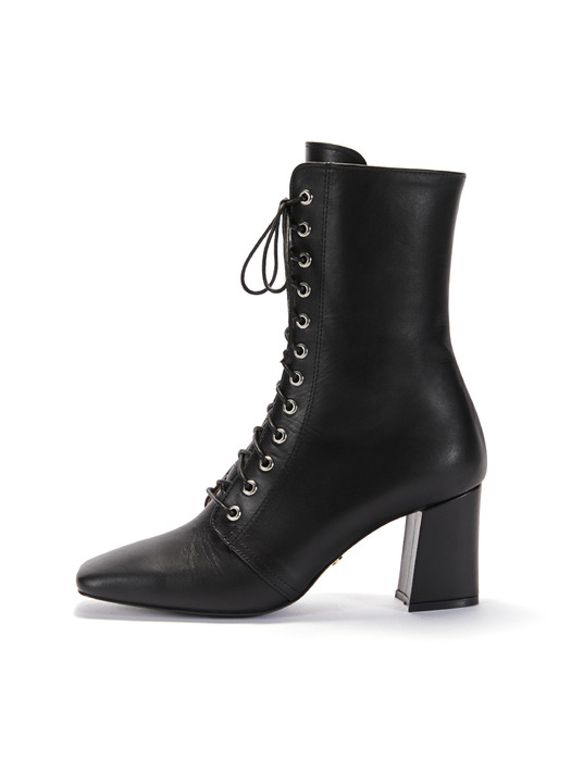 Lace-up Half Boots_Black