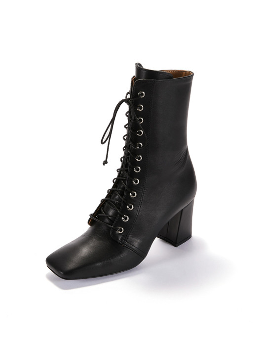 Lace-up Half Boots_Black