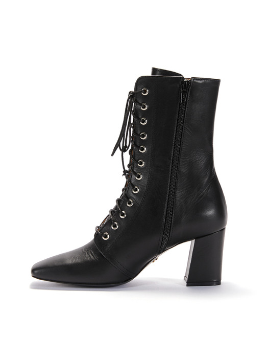 Lace-up Half Boots_Black