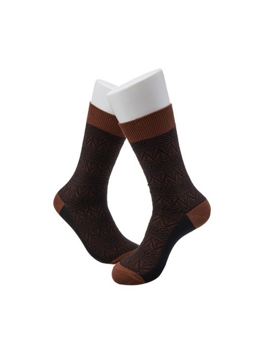 twotone navajo jacquard socks_CALAX19524BRX