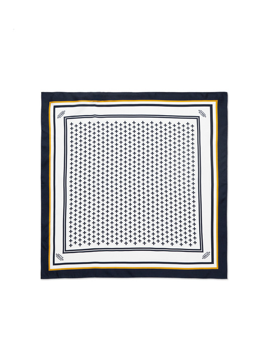 MARITHE FLEUR SILK SCARF navy