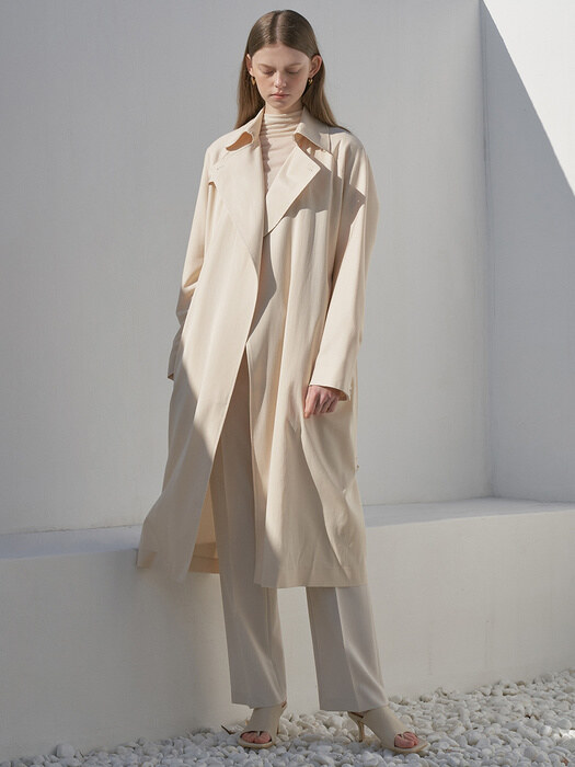 Belted Long Trench Coat