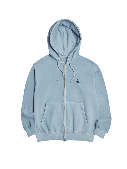 FOUR LEAF CLOVER HOOD ZIP-UP BABY BLUE