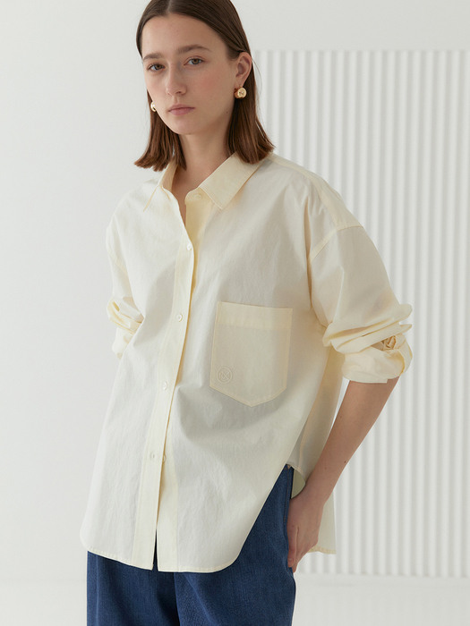 MARTIN_Oversized Semi-Cropped Shirt_Lemon