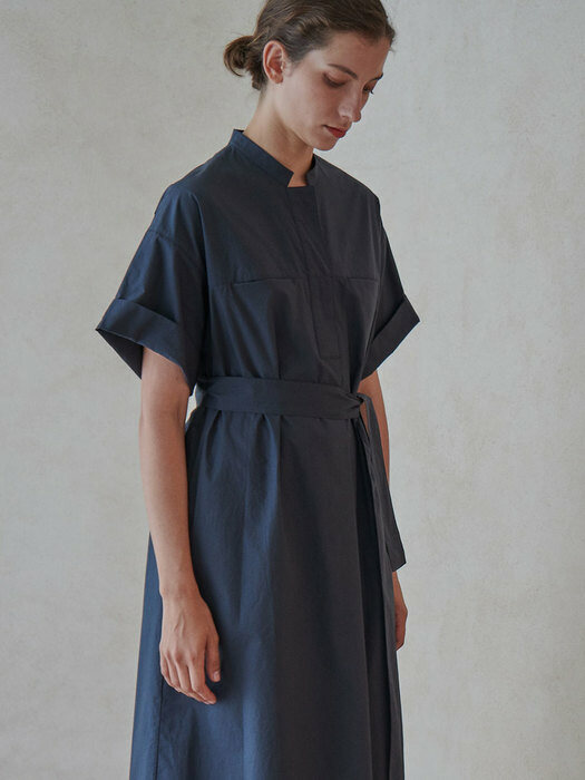 BELTED ONEPIECE_WASHED BLACK